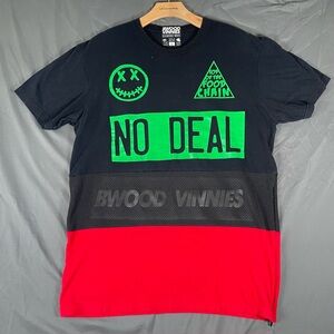 BWOOD VINNIES DIAMOND WAVE T-Shirt Men's Large Colorblock Made in Brooklyn NY